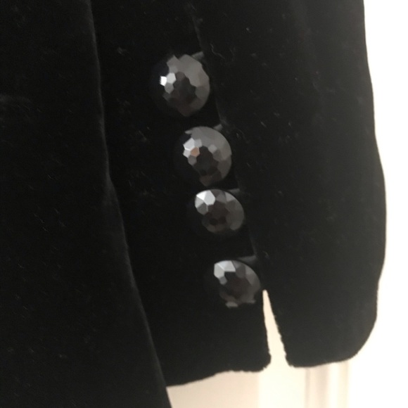Ann Taylor LOFT Petites Black Velvet 1 Button Jacket Size 8P - Picture 3 of 5